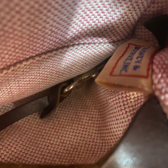 Vintage Dooney & Bourke Brown Monogram Canvas Shoulder Bag Leather - Picture 11 of 14